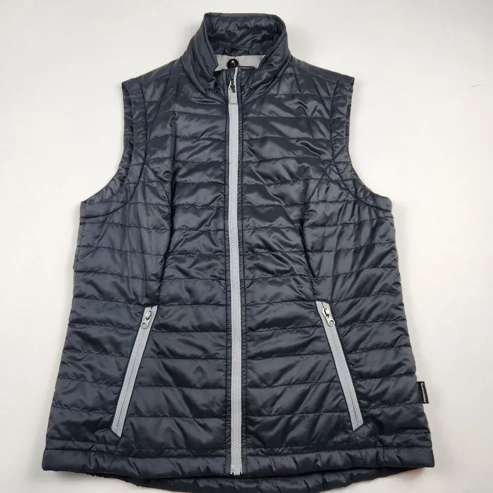 Charles River Radius Quilted Vest Primaloft Black Full Zip Womens M Pockets